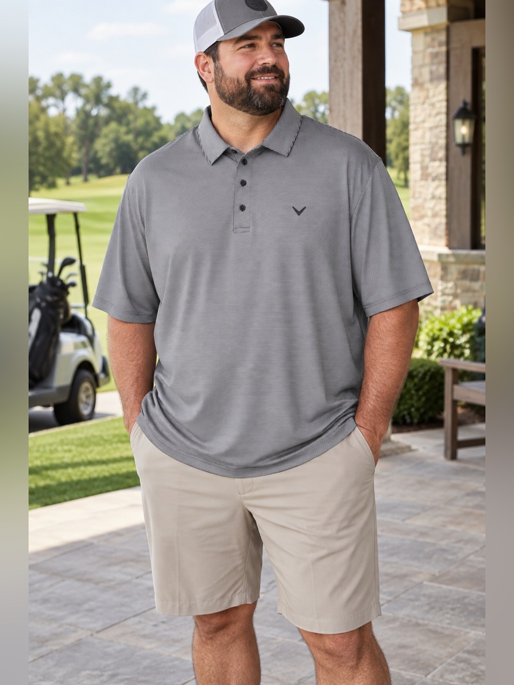2XL Tall Callaway Men's Heather Gray Performance Golf Polo